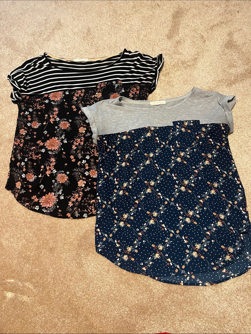 Rewind Floral & Striped Short Sleeve Tops